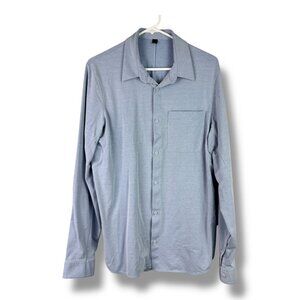Lululemon Mens Sz L Long Sleeve Button Up Shirt Dress Work Office Lightweight